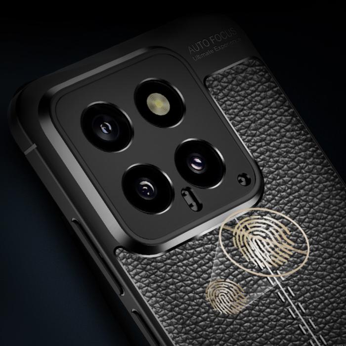 Bild 3,  Xiaomi 14 Skal Litchi Läder Textur Blå