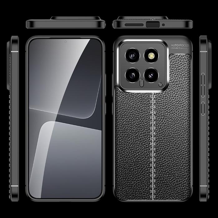 Bild 6,  Xiaomi 14 Skal Litchi Läder Textur Blå