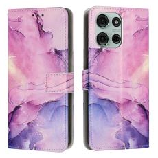 Motorola Moto G86 Power / G86 5G Fodral L&auml;der Marmor Lila