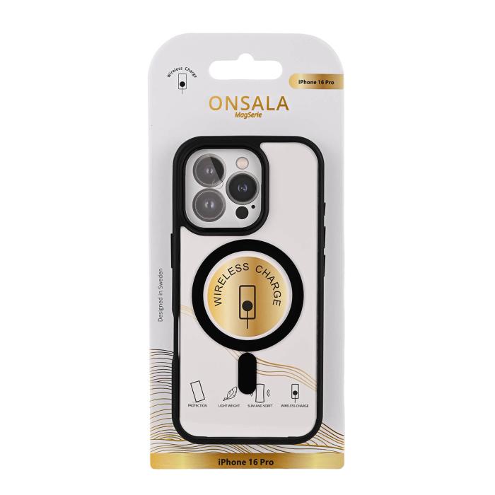 Bild 3, Onsala Onsala iPhone 16 Pro Mobilskal Bumper MagSafe Svart/Transparent