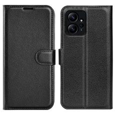  Xiaomi Redmi Note 12 4G Fodral Litchi L&auml;der Svart