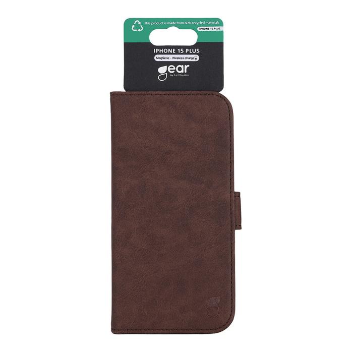 Bild 2, Gear GEAR iPhone 15 Plus Fodral MagSafe Läder Brun