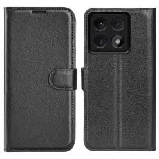  Xiaomi 14T Pro Fodral Litchi L&auml;der Svart