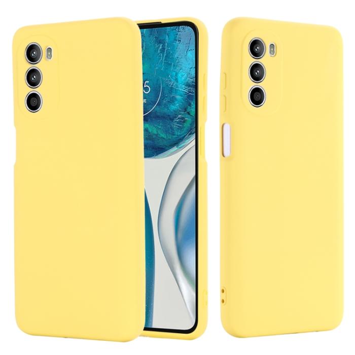 Bild 2,  Motorola Moto G52/G82 Skal Liquid Silikon Gul