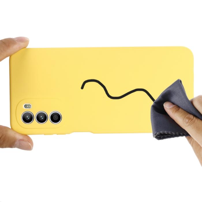 Bild 4,  Motorola Moto G52/G82 Skal Liquid Silikon Gul