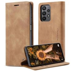 CASEME CASEME Samsung Galaxy A23 5G Fodral Flip L&auml;der Brun