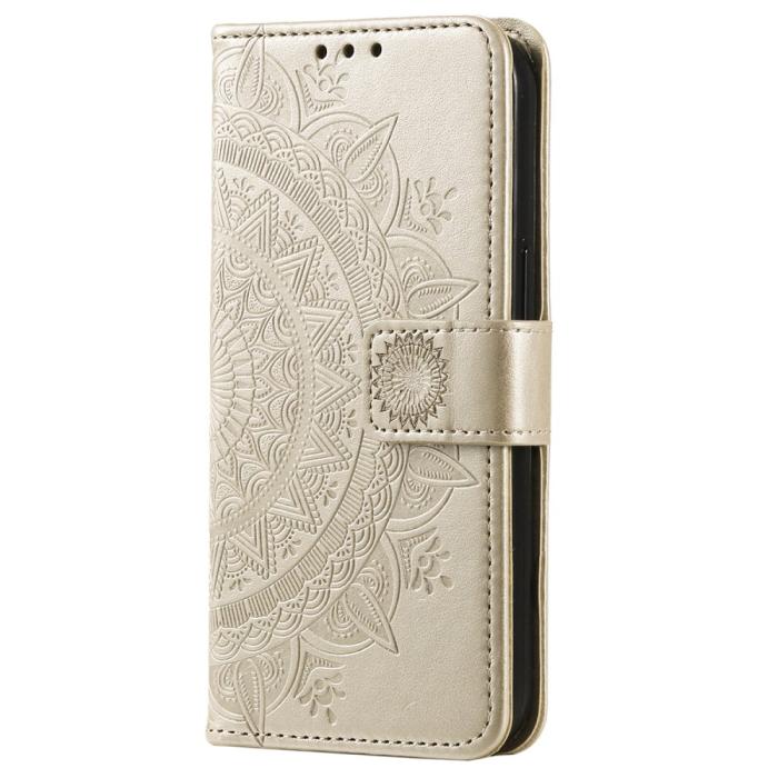 Bild 5,  Samsung Galaxy S23 Ultra Fodral Mandala Läder Guld