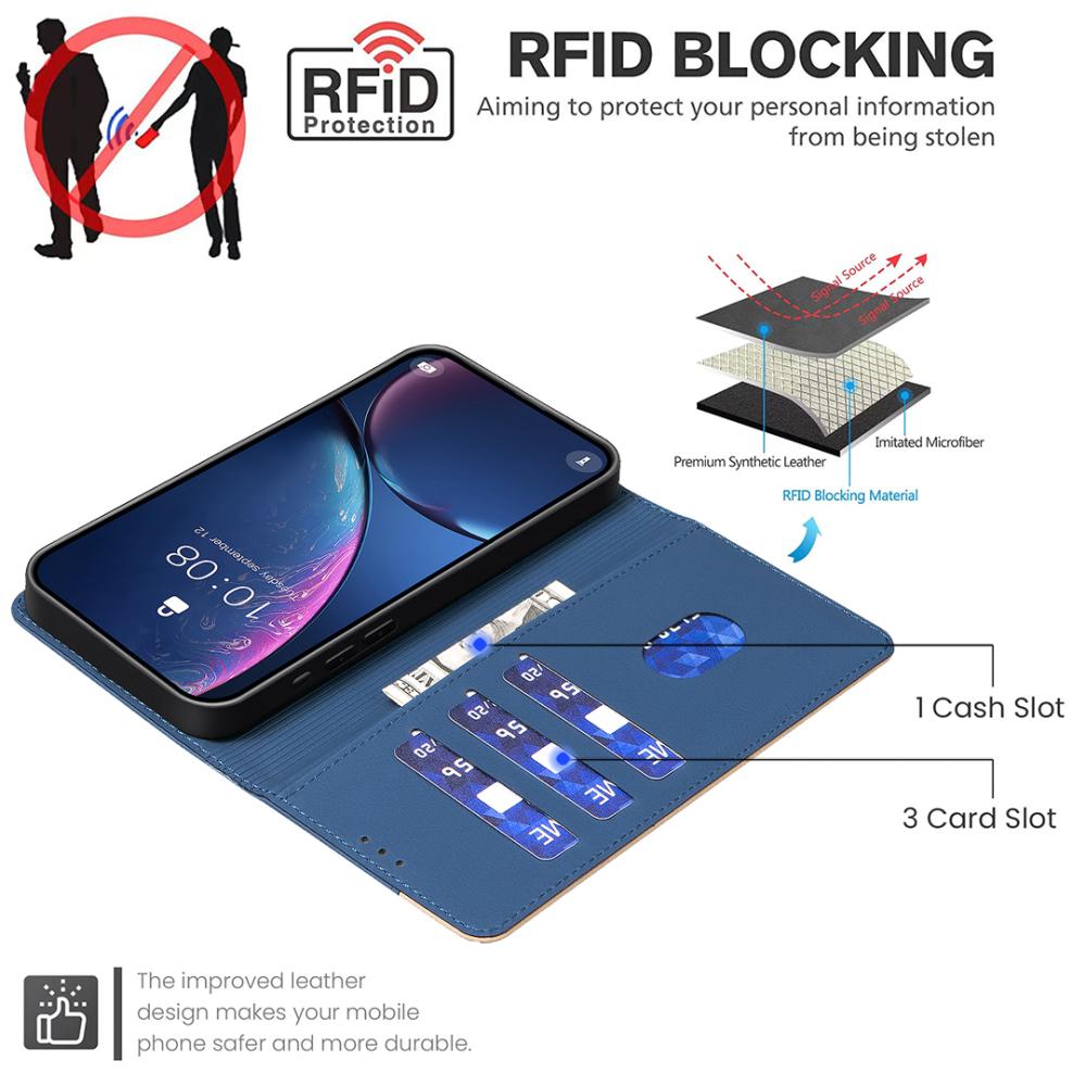 BINFEN BINFEN iPhone Air Fodral RFID Splicing Color Blå