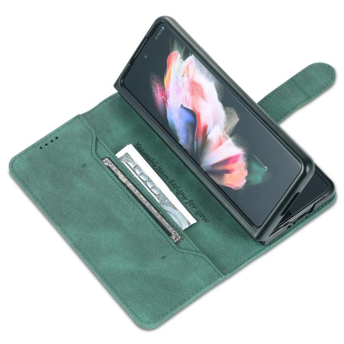 Bild 5, AZNS AZNS Galaxy Z Fold 5 Fodral Läder Grön