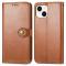  iPhone 15 Pro Fodral Solid Med Magnetisk Mässing Brun