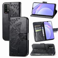  Xiaomi Redmi 9T - Butterfly L&auml;der Fodral - Svart