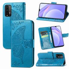  Xiaomi Redmi 9T - Butterfly L&auml;der Fodral - Bl&aring;