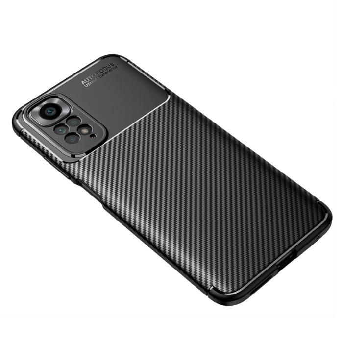 Bild 2,  Xiaomi Redmi Note 11 4G Skal Kolfiber Textur Svart