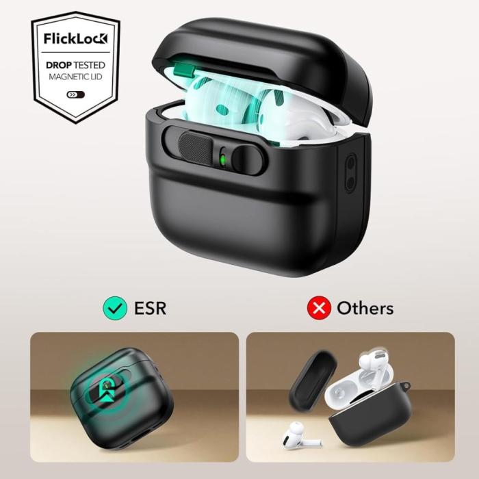 Bild 4, ESR ESR AirPods 4 Skal MagSafe Pulse HaloLock Svart