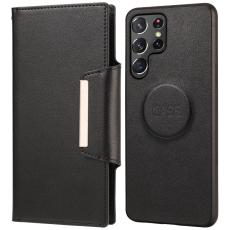  Samsung Galaxy S22 Ultra Fodral 2in1 L&auml;der Svart