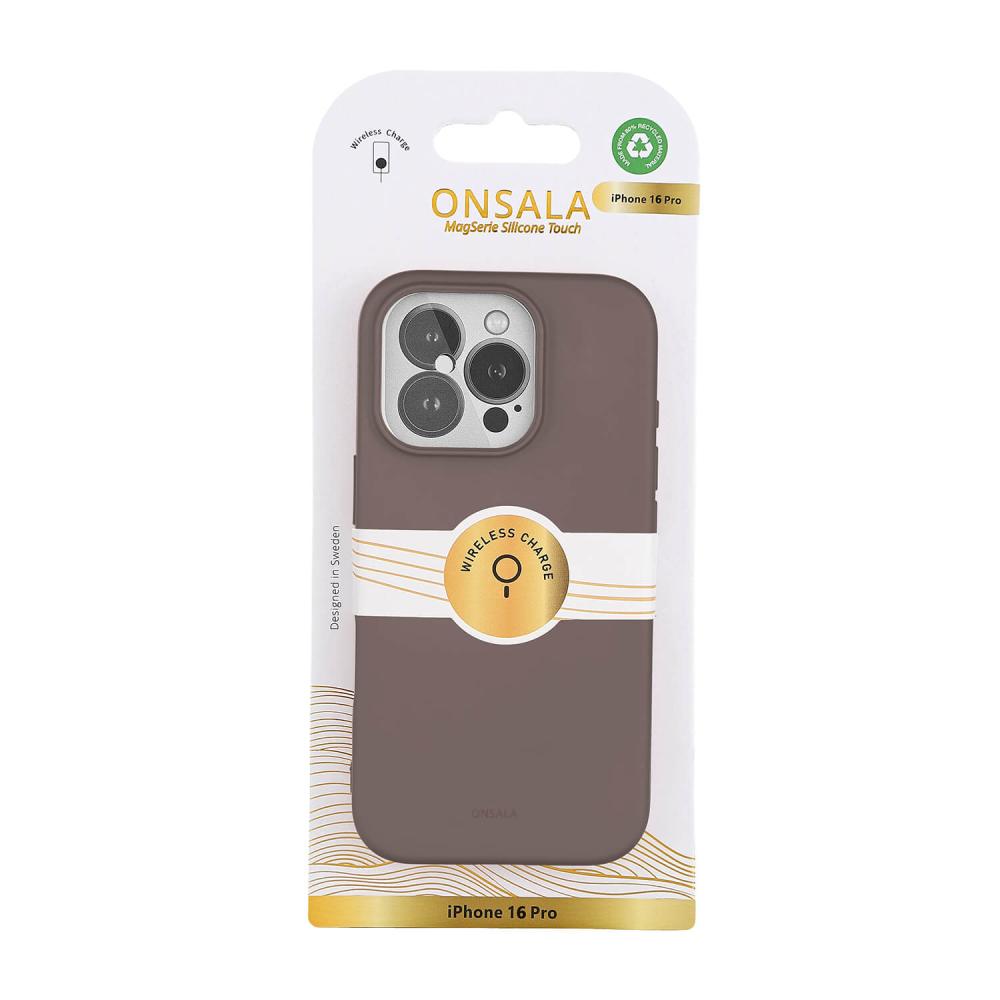 Onsala Onsala iPhone 16 Pro Mobilskal Med Silikonkänsla Chocolate