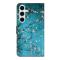  Samsung Galaxy S25 Fodral Läder Peach Blossom