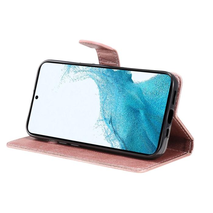 Bild 4,  Samsung Galaxy S23 Plus Fodral Läder Roséguld