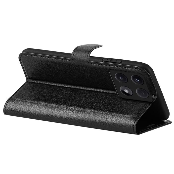 Bild 4,  Xiaomi 14T Pro Fodral Litchi Läder Svart