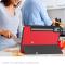  Lenovo Idea Tab Pro Fodral Tri-Fold Läder Röd