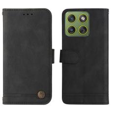  Motorola Edge 70 Fodral Skin Touch L&auml;der Svart