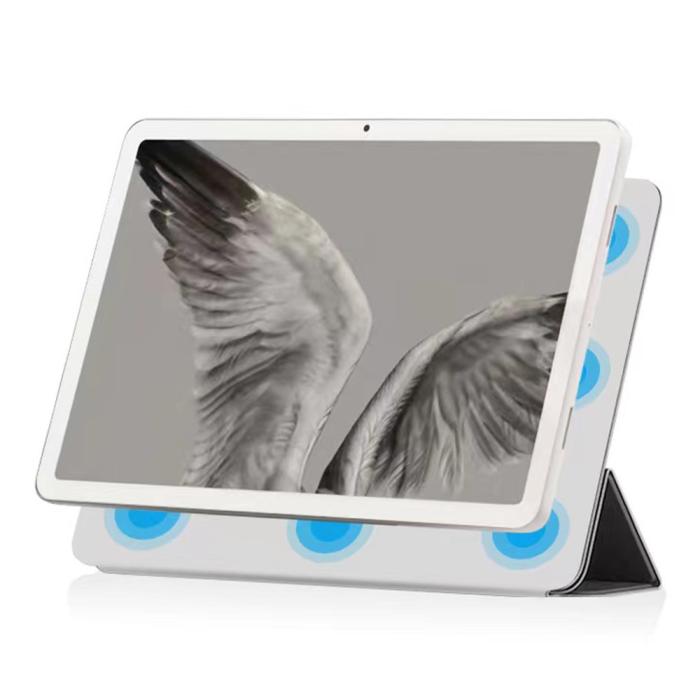 Bild 2,  Google Pixel Tablet Fodral 2in1 Magnet Tri-Fold Vit