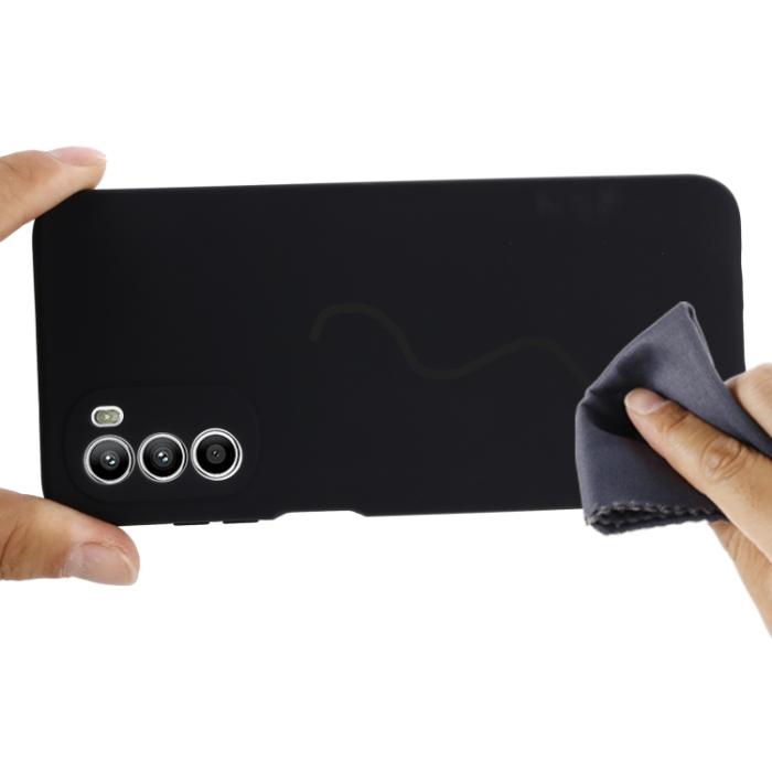 Bild 4,  Motorola Moto G52/G82 Skal Liquid Silikon Svart