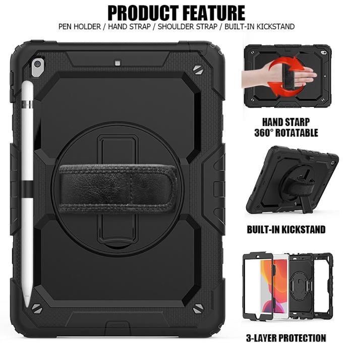 Bild 6,  iPad 10.2 2019/2020/2021 Skal 360° Kickstand Med Strap