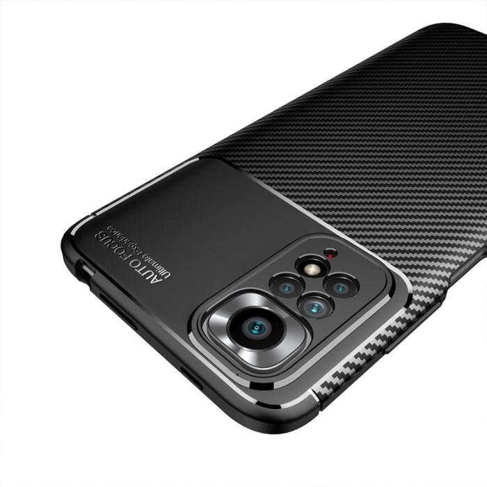 Bild 6,  Xiaomi Redmi Note 11 4G Skal Kolfiber Textur Svart