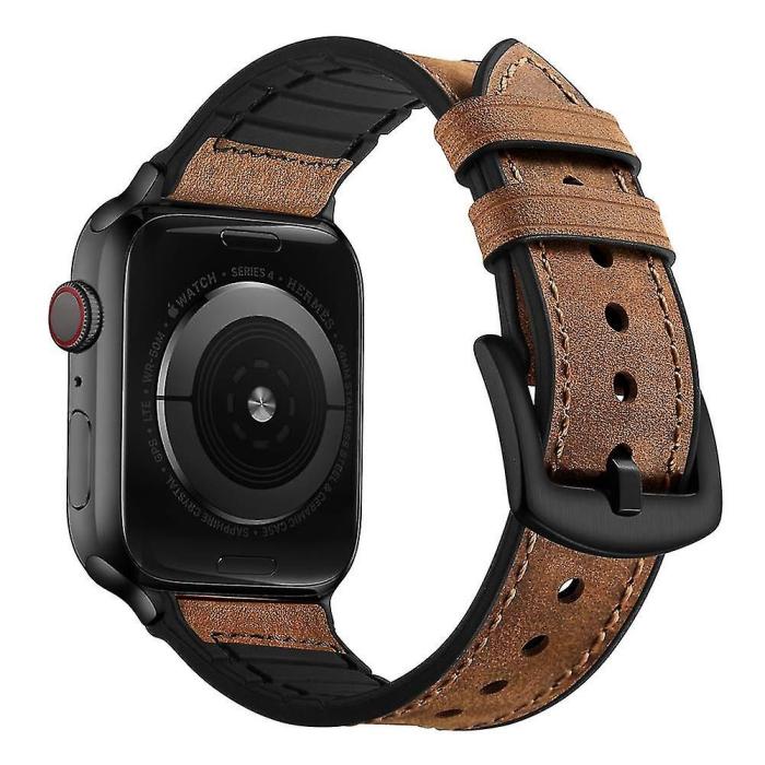 Bild 2,  Läderarmband Apple Watch 42/44/45/46/49 mm Brun