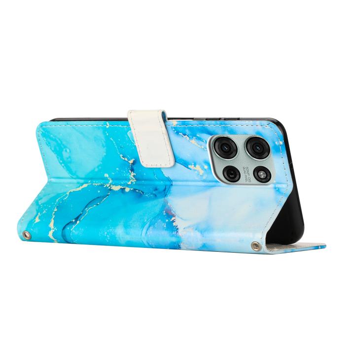 Bild 2,  Motorola Moto G86 Power / G86 5G Fodral Läder Marmor Blå