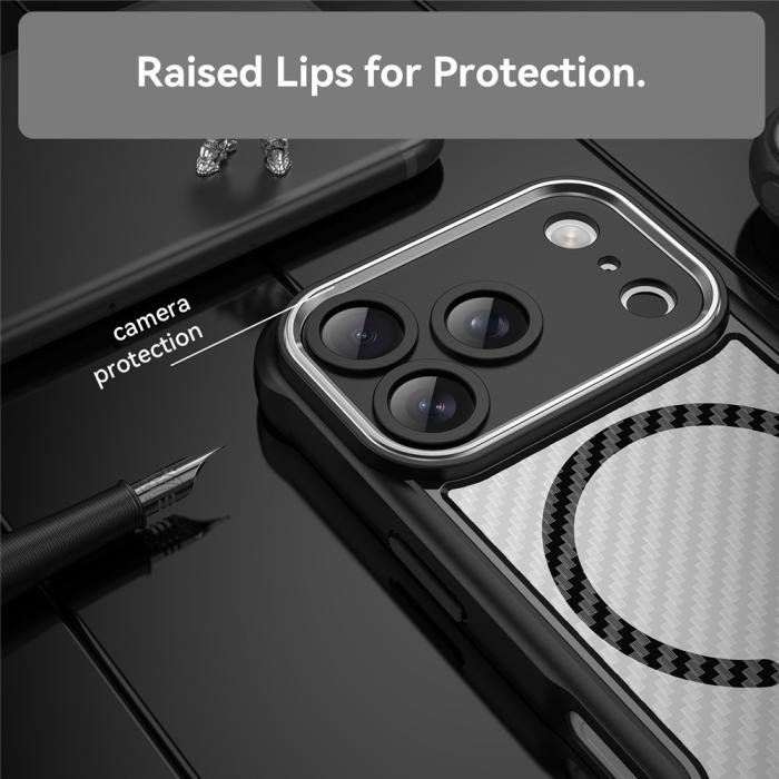 Bild 4,  iPhone 17 Pro Skal MagSafe Kolfiber Textur Svart