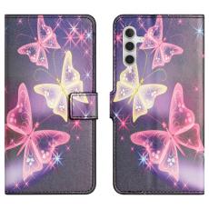  Samsung Galaxy A35 5G Fodral Med Tryck Glittriga Fj&auml;rilar