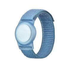  Apple AirTag 2/1 Nylon Armband F&ouml;r Barn (S) Bl&aring;