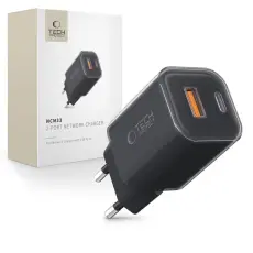 Tech-Protect Tech-Protect 33W V&auml;ggladdare PD QC USB-C / USB-A Svart
