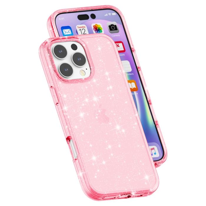 Bild 6,  iPhone 16 Pro Skal Glitter Rosa