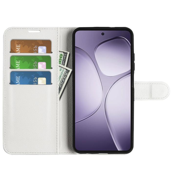 Bild 2,  Xiaomi 14T Pro Fodral Litchi Läder Vit