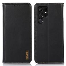KHAZNEH KHAZNEH Galaxy S24 Ultra Fodral Flip RFID &Auml;kta L&auml;der Svart