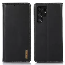 KHAZNEH KHAZNEH Galaxy S24 Ultra Fodral Flip RFID &Auml;kta L&auml;der Svart