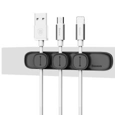 BASEUS BASEUS Magnetisk Sj&auml;lvh&auml;ftande Kabelh&aring;llare f&ouml;r 3 Kablar Svart