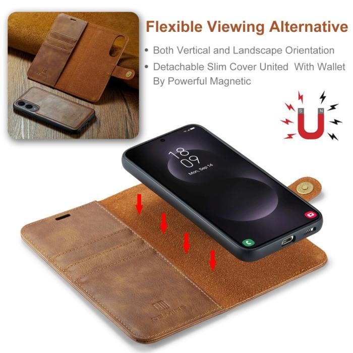 Bild 5, DG.MING DG.MING Galaxy S25 Edge 2in1 Magnet Fodral / Skal Brun