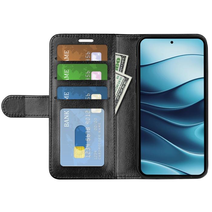 Bild 2,  Xiaomi Redmi Note 14 4G Fodral Crazy Horse Läder Svart