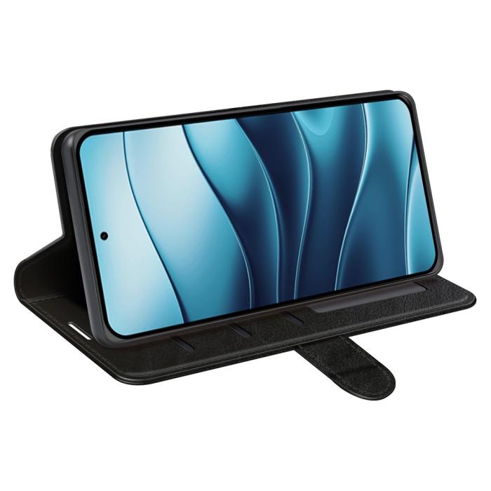 Bild 3,  Xiaomi Redmi Note 14 4G Fodral Crazy Horse Läder Svart