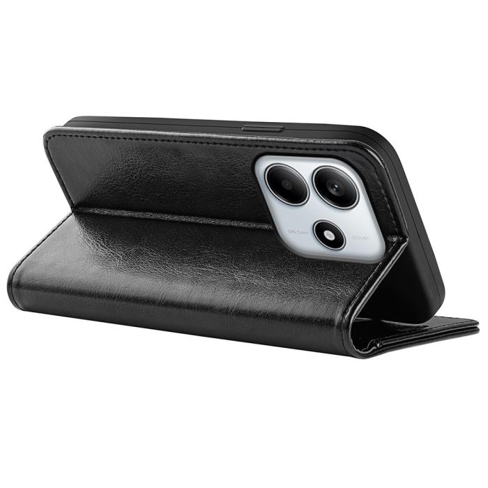 Bild 4,  Xiaomi Redmi Note 14 4G Fodral Crazy Horse Läder Svart