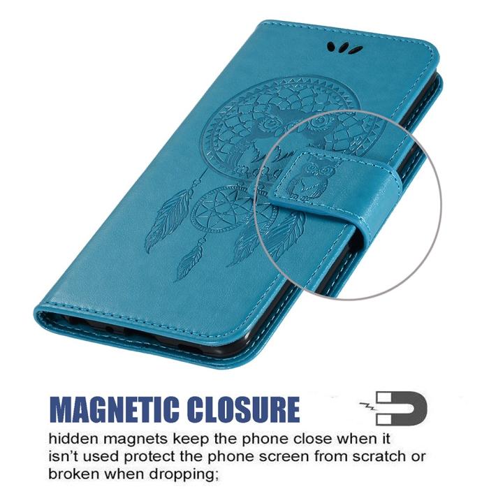 Bild 3,  Xiaomi Redmi 9T - Dream Catcher Läder Fodral - Blå