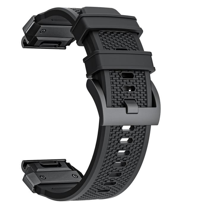 Bild 2,  Fenix 5/5X/6X/7X 26 mm Klockarmband Robust Svart