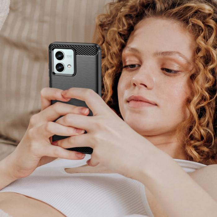 Bild 6,  Motorola Moto G84 5G Skal Borstad Stål Textur Svart