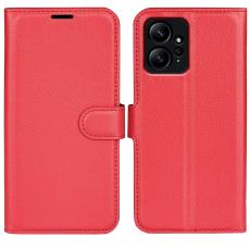  Xiaomi Redmi Note 12 4G Fodral Litchi L&auml;der R&ouml;d