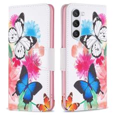  Samsung Galaxy S24 Fodral Med Tryck Tv&aring; Fj&auml;rilar