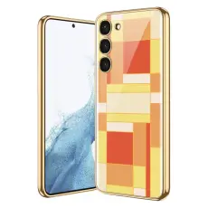 GKK GKK Galaxy S24 Plus Skal H&auml;rdat Glas Electroplate Orange/Gul